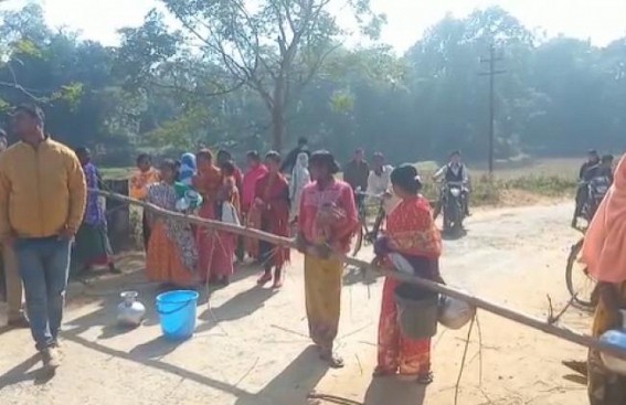 Locals blocked Road in Protest against Drinking Water Crisis in Kailashahar Locals blocked Road in Protest against Drinking Water Crisis in Kailashahar